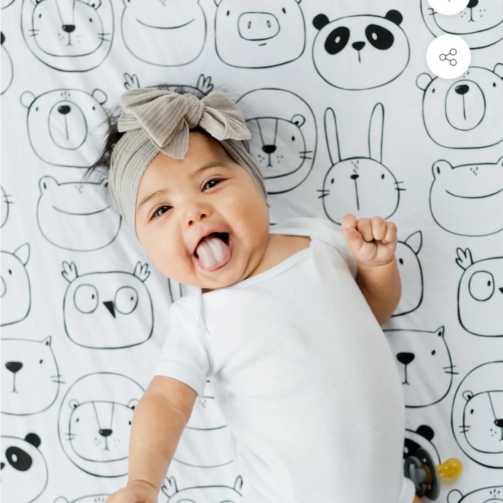 Bundle Addison Belle NWB 100% Organic Cotton Crib Sheet & 1 swaddle blanket